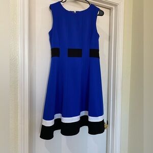 Calvin Klein Size 10 Blue Sleeveless Fit and Flair Dress
